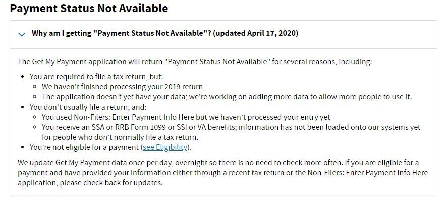 IRS screenshot